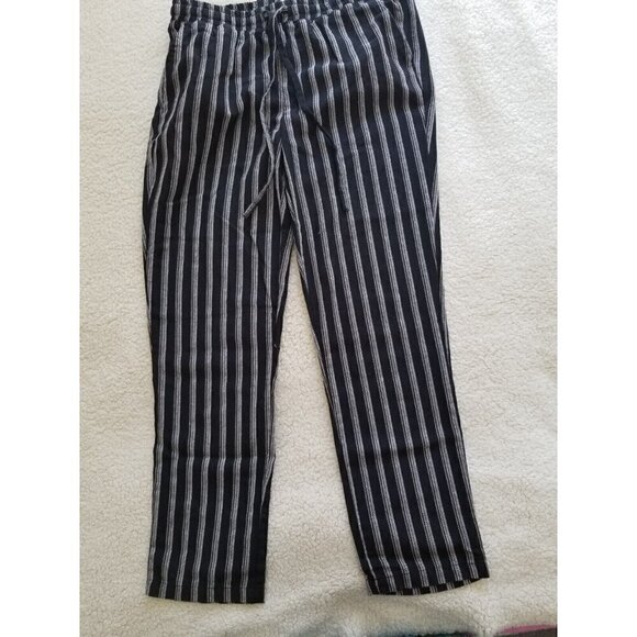 Kut From the Kloth Black Striped Beach Pants Drawstring Lightweight Casual Sz XS - Picture 2 of 13